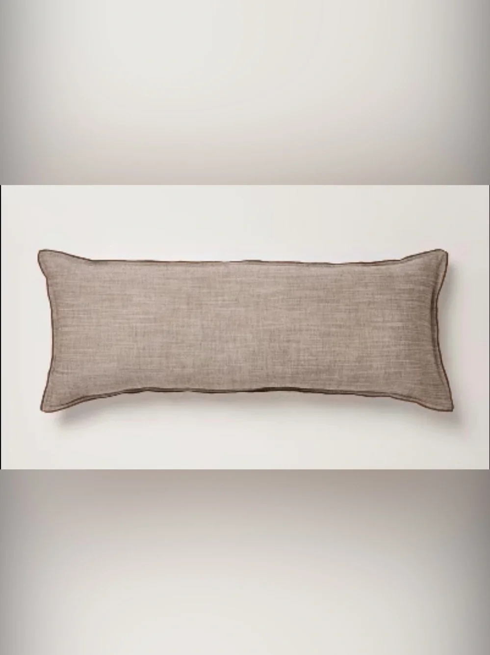 HEARTH & HAND NWT oblong reversible throw pillow -brown -14x36